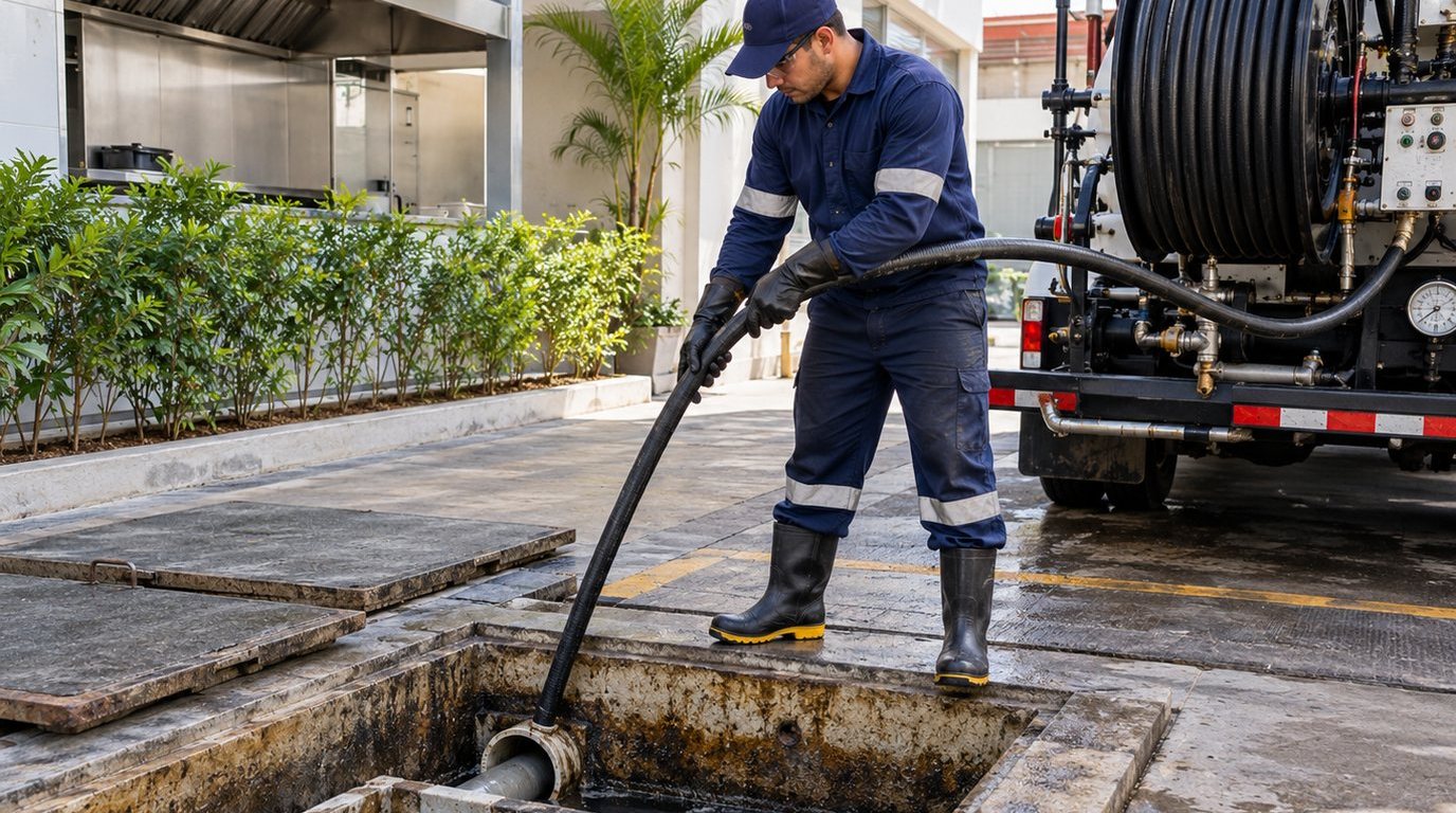 Hidrojateamento de Caixa de Gordura em Contagem‑MG