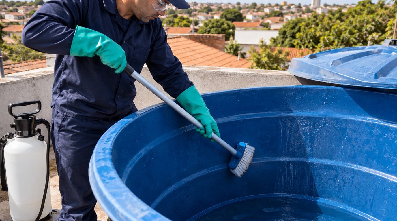 Higienização e Desinfecção da Caixa d'Água em Contagem‑MG