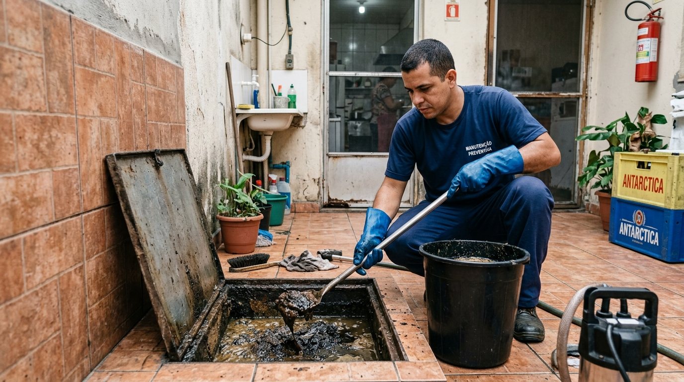 Limpeza de Caixa de Gordura com Equipe em Contagem‑MG